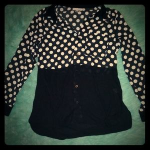 Ophelia Rose long sleeve polka dot blouse size S